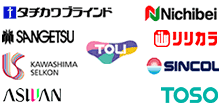 メーカー一覧：タチカワブラインド(TACHIKAWA)、ニチベイ(NICHIBEI)、サンゲツ(SANGETSU)、東リ(TOLI)、リリカラ(Lilycolor)、川島織物セルコン(KAWASHIMA SELKON)、シンコール(SINCOL)、アスワン(ASWAN)、トーソー(TOSO)