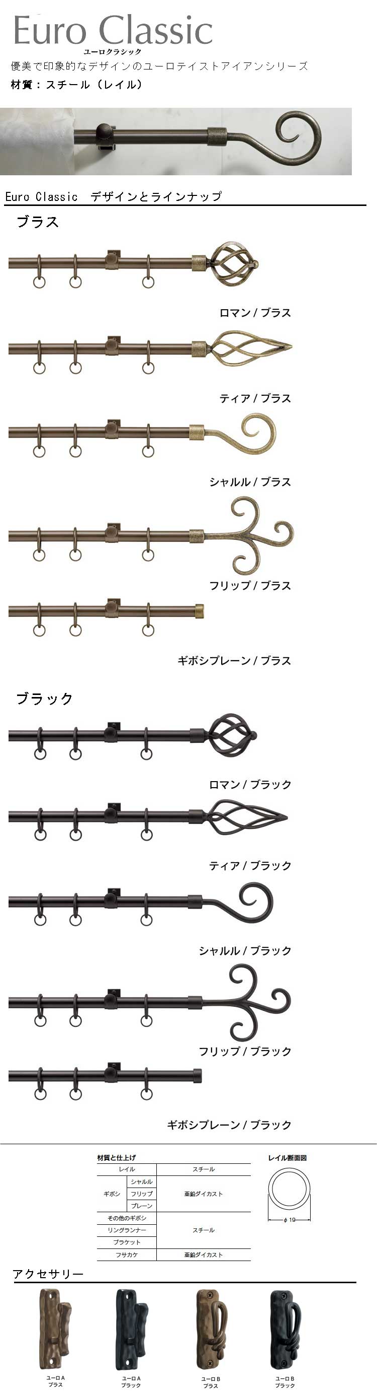 ヨコタ　カーテンレール　ユーロクラシック