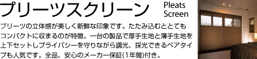 プリーツスクリーン