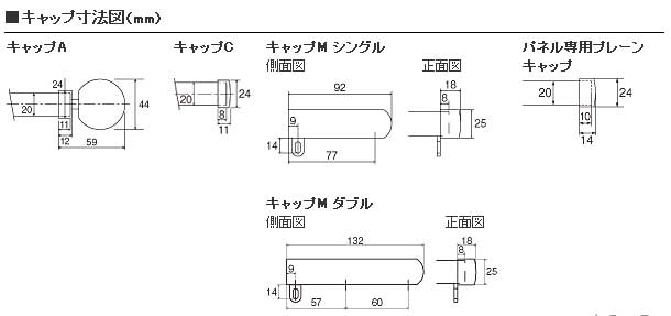 TOSO　ルーフィット　キャップ寸法