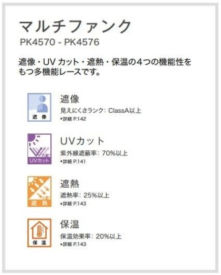 サンゲツ レースカーテン エコファンク PK4570～PK4571(ヨコ使い) 写真